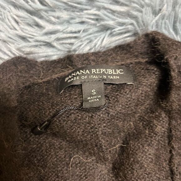 Banana Republic Chocolate Dark Brown Alpaca Cardigan NWOT Size S - Picture 3 of 5